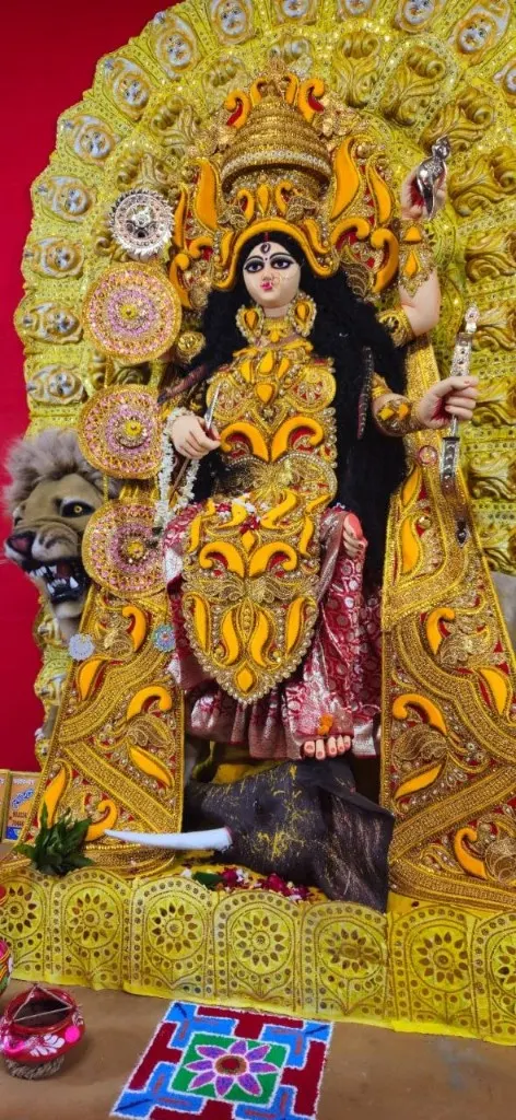 Maa Jagadhatri idol of DTC Southern Heights Cultural Association
